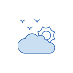 Weather icon design with white background stock illustration