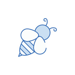 Honey Bee icon design with white background stock illustration