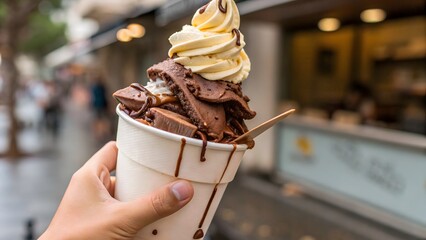 Funny Ice Cream "Face Plant" in a Cup