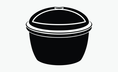 Food container silhouette, Food Container Silhouette in Black, Kitchen Storage Illustration Vector Format 