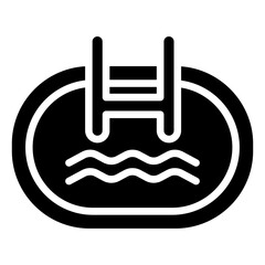 The swimming pool icon identifies accommodations with swimming pool facilities or swimming areas associated with vacations, relaxation, fitness or summer activities