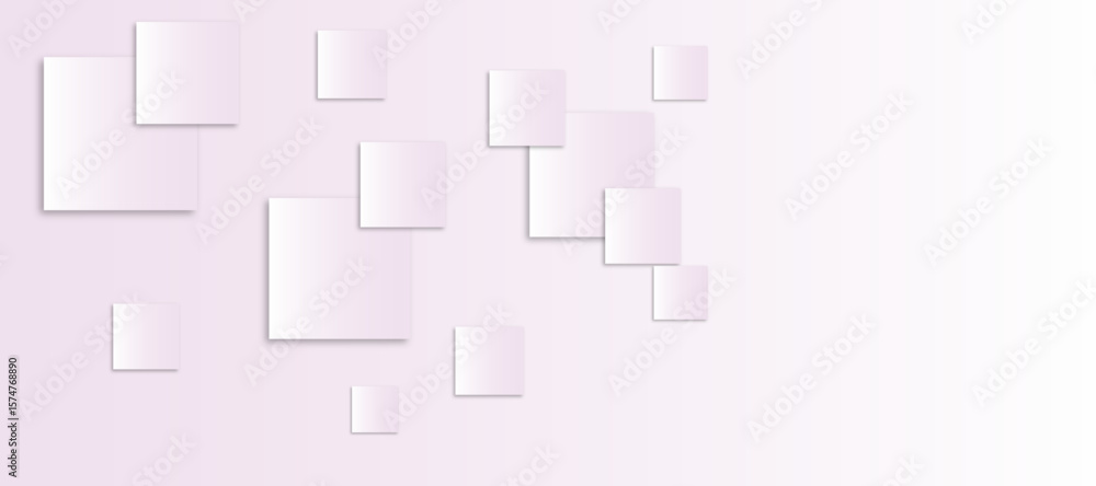 Poster abstract grey square shape with futuristic concept embossed papercut background with shadows.