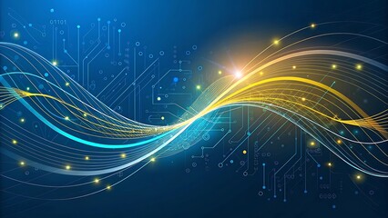 Obraz premium Abstract fractal realms glow with starlit energy, a magical blue and shiny design for technology backgrounds