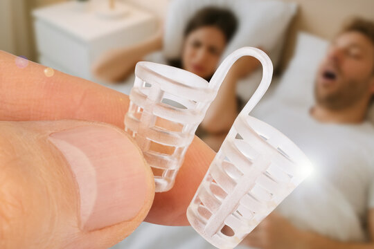 Anti snoring silicone nose device and sleeping couple