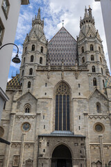 Soaring Spires and Intricate Details, Exterior facade of St. Stephen's Cathedral in Vienna, Austria