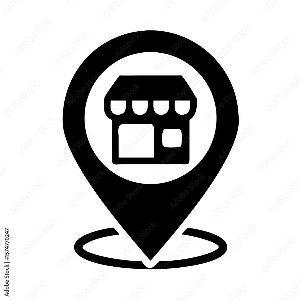 Poster find local shop store location near me retail business map pin pointer navigation icon gps