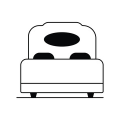 bed icon with white background vector stock illustration
