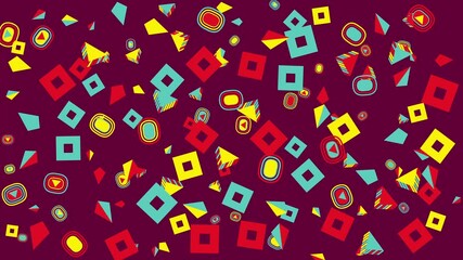 Colorful abstract geometric pattern. Abstract seamless memphis loop video for presentation, intro, outro, and social media.