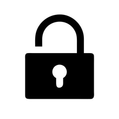 Unlock icon vector graphic for security access and privacy protection illustration design asset