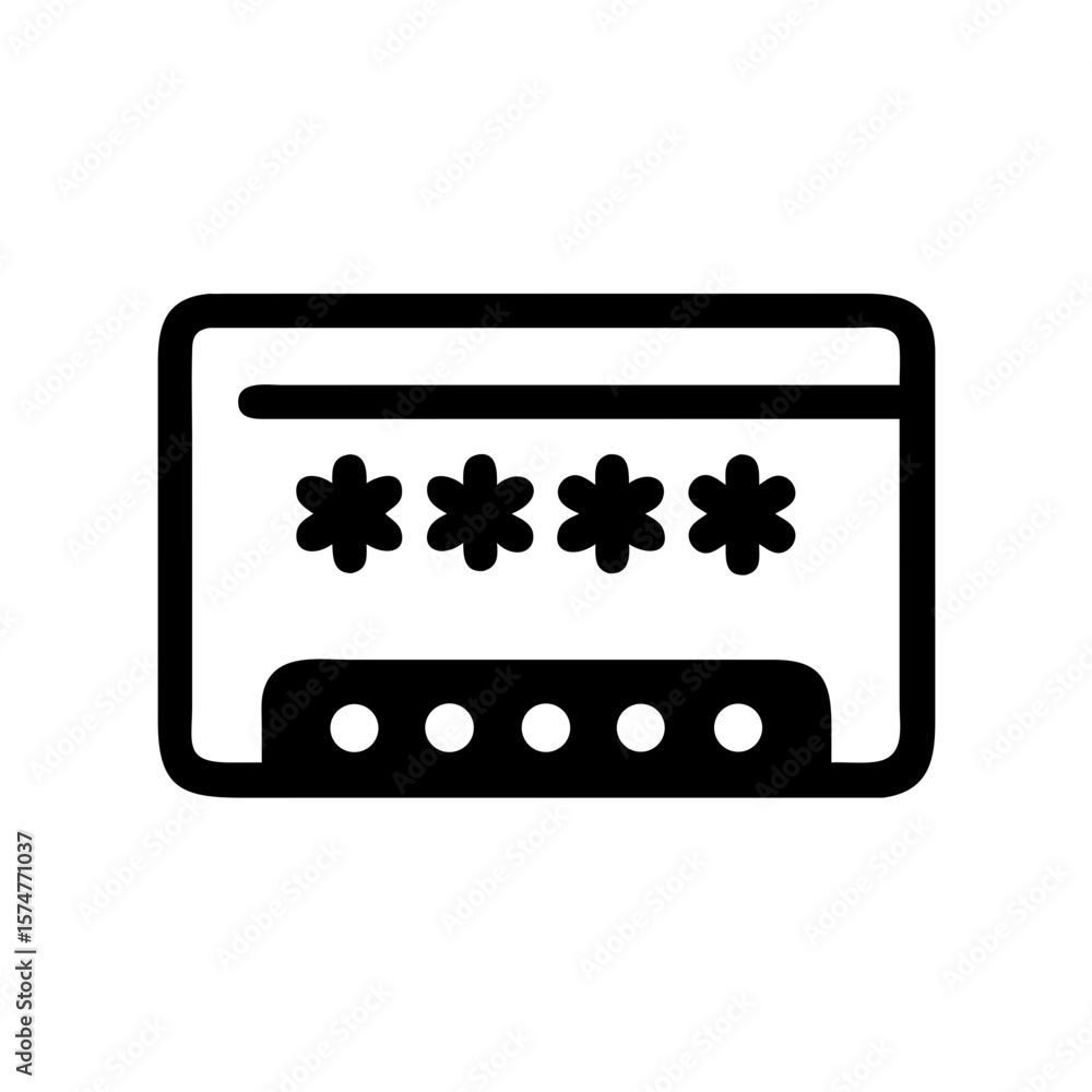Poster password security login access icon for website protection and data privacy concept design
