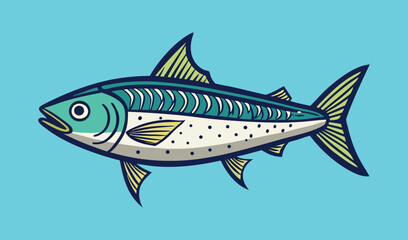 Stylized illustration of a mackerel fish