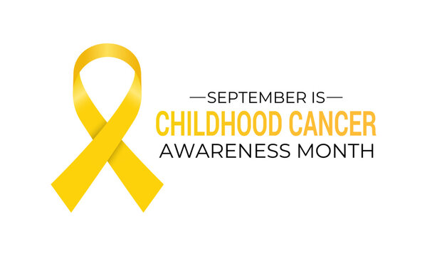 September is a powerful time to spread awareness about childhood cancer. Gold Realistic ribbon with child icon vector. Creating for web banner, cards,prints, social media, poster, flyer and background