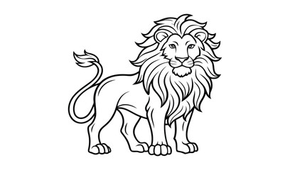 Obraz premium Majestic line art illustration of a lion