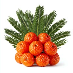 Vibrant Mandarin Oranges with Lush Green Palm Fronds,Hari Raya Haji  Eid al-Adha