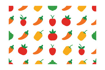 Fresh Produce Promo Seamless Pattern On White
