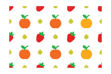 Fresh Produce Promo Seamless Pattern On White