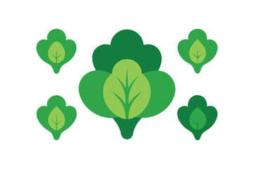 Fresh Green Leafy Vegetables Icon Pattern In Vector