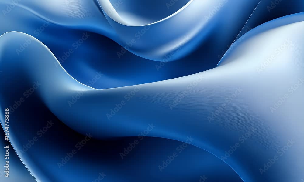 Poster abstract blue background with smooth curves and wavy lines. the gradient of the color should be unif