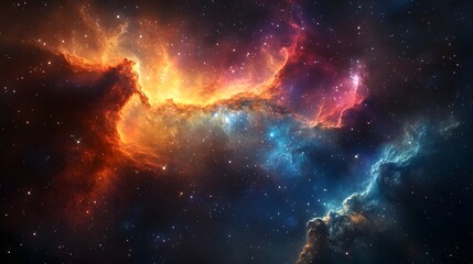 Vibrant Nebula Glowing in Deep Space