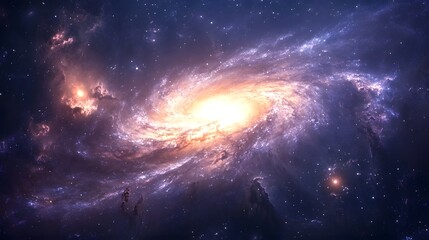 Cosmic view of a swirling glowing galaxy