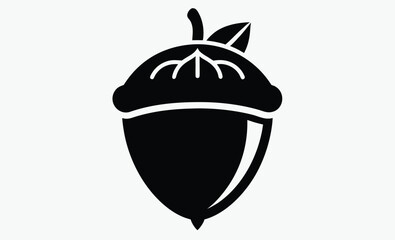 Acorn silhouette, Black and white acorn silhouette 