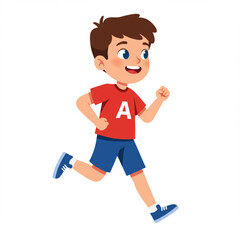 cartoon boy running