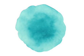 Turquoise watercolor circle, with its transparent background, adds a touch of elegance and vibrancy, perfect for enhancing designs and artistic projects
