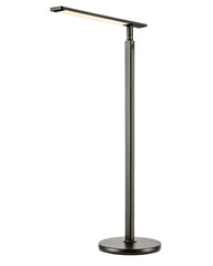 Obraz premium Modern minimalist black floor lamp with an adjustable LED bar on a transparent background