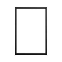 Simple Black Frame for Artwork Display on White Background with Empty Space for Custom Photo or Painting Transparent background or png