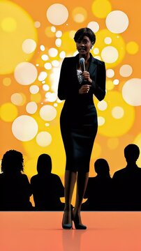Businesswoman public speaking event