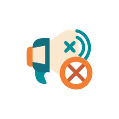 Illustration of a megaphone with a prohibition symbol, representing the concept of restricted communication and the importance of clear messaging in various contexts and environments