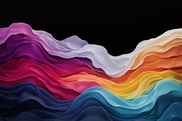 Abstract colorful wave patterns on a black background.