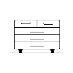 drawer icon with white background vector stock illustration
