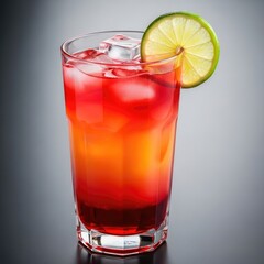 cocktail with ice and lemon By Generated AI