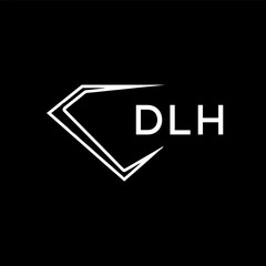 DLH logo design on black  background.