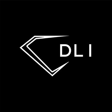 DLI logo design on black  background.