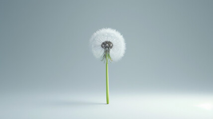 white beautiful  dandelion on monochrome concept