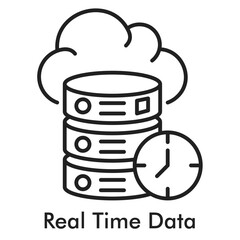 Real Time Data Icon - Line Style
