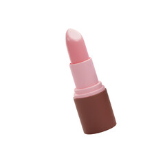 3D Render of Pink Lipstick in Brown Tube &ndash; Elegant Minimal Cosmetic for Beauty, Makeup, and Feminine Style