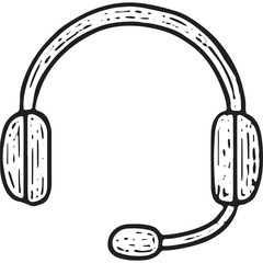Headphone Icon: Vector Illustration for E-commerce Support