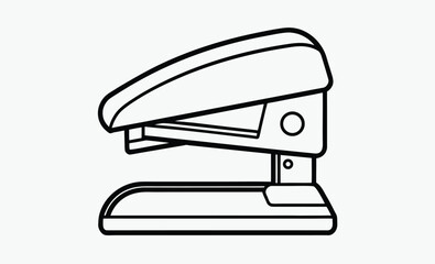 Stapler silhouette,Stapler Shape in Solid Black, Stapler silhouette vector, office tool icon, desk supply illustration 