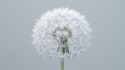 white beautiful  dandelion on monochrome concept