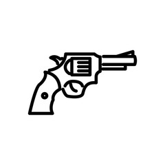 revolver pistol icon vector, line style icon