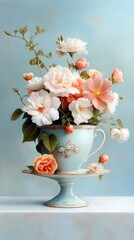 Floral Arrangement in Teacup