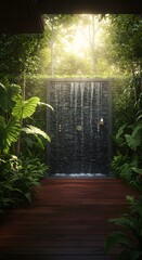 Outdoor shower jungle shower tropical shower garden shower nature shower rain shower waterfall shower spa shower
