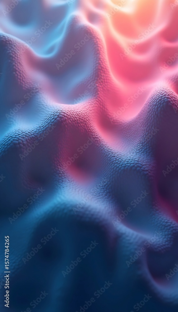 Aufkleber The pink and blue abstract background has a smooth textured pattern with a gradient of light