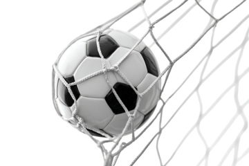 Soccer ball in net, goal, victory, win, sport