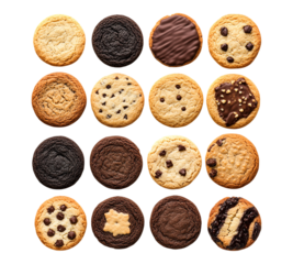 A collection of cookies with different flavors and toppings