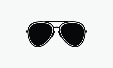 Aviator sunglass silhouette, Aviator sunglasses / shades protective eyewear flat icon for apps and websites 