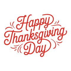 Happy Thanksgiving lettering card, white background.